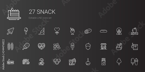 snack icons set