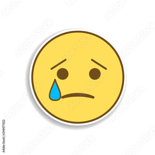 cry colored emoji sticker icon. Element of emoji for mobile concept and web apps illustration.