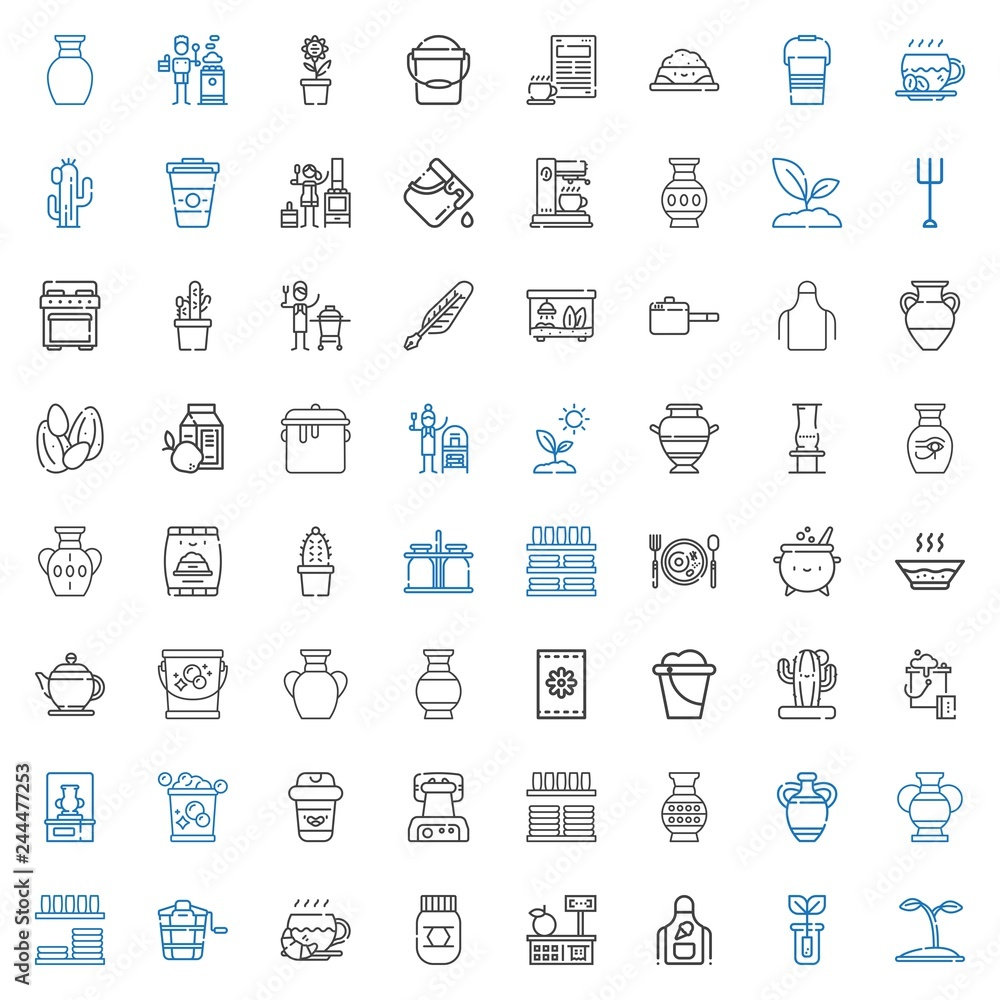 pot icons set pot icons set