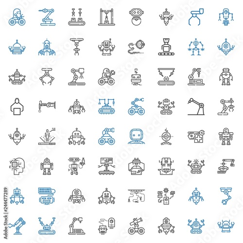 cyborg icons set