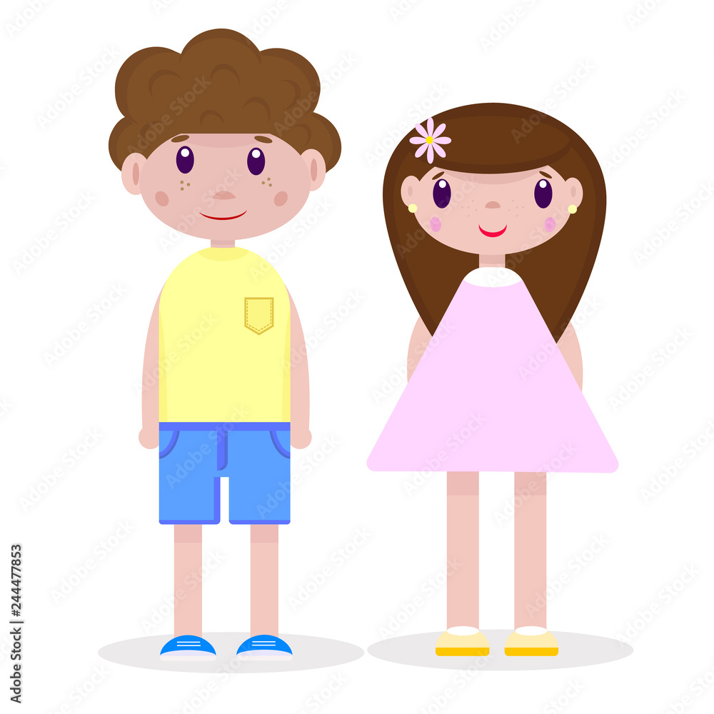 Vector illustration of cheerful teenagers on white background Vector illustration of cheerful teenagers on white background