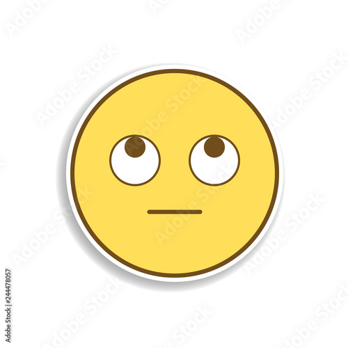rolled his eyes colored emoji sticker icon. Element of emoji for mobile concept and web apps illustration.