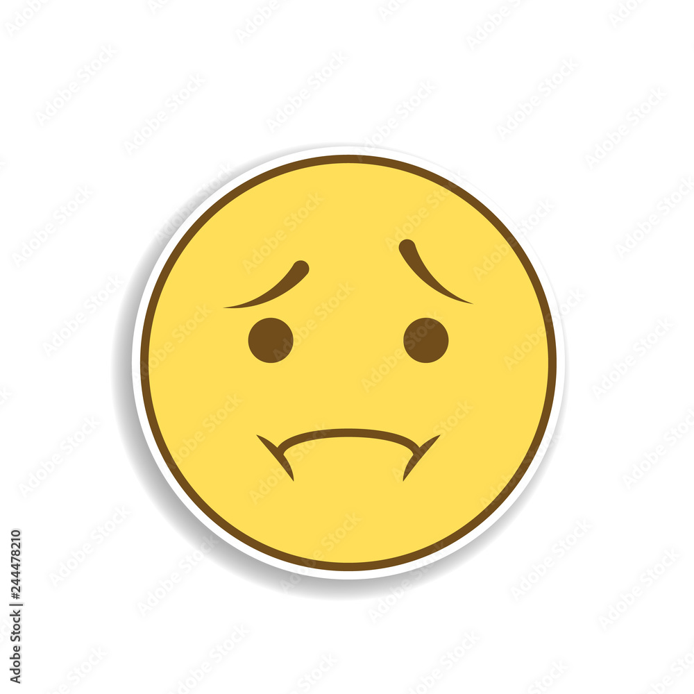 disappointment colored emoji sticker icon. Element of emoji for mobile concept and web apps illustration. disappointment colored emoji sticker icon. Element of emoji for mobile concept and web apps illustration.