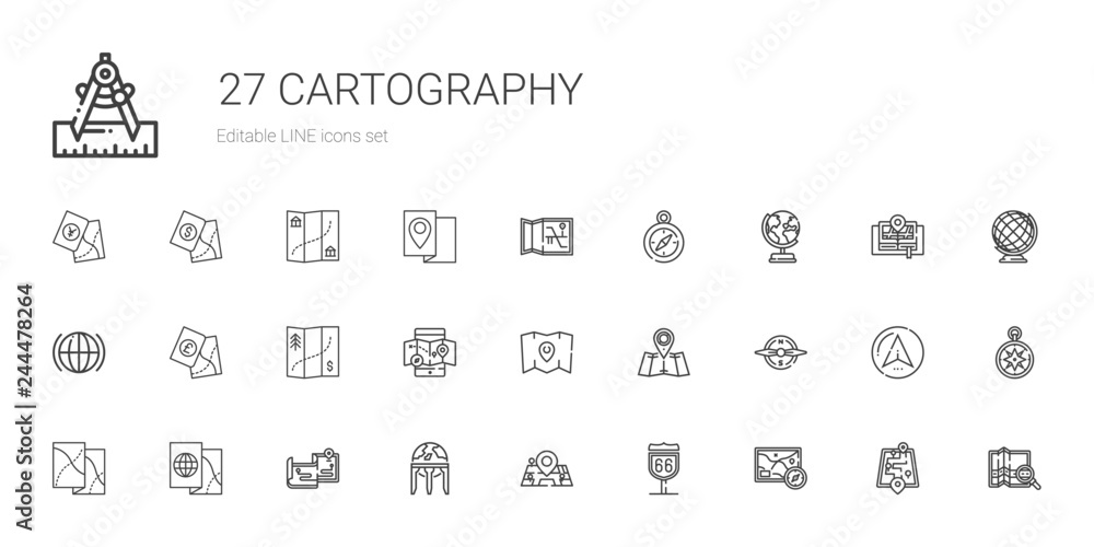 Obraz premium cartography icons set