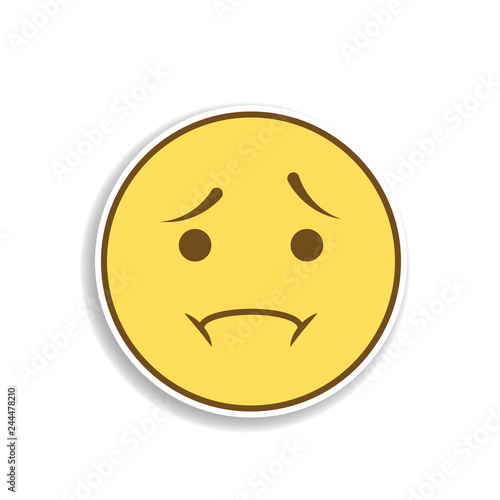 disappointment colored emoji sticker icon. Element of emoji for mobile concept and web apps illustration.