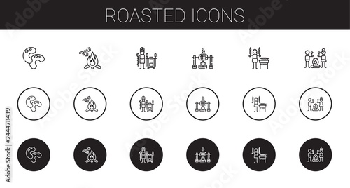 roasted icons set