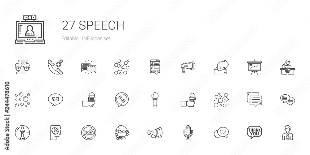 speech icons set