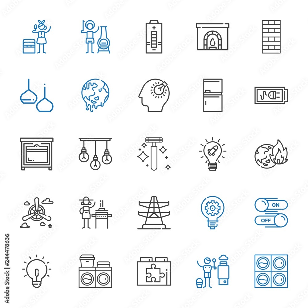 electric icons set electric icons set
