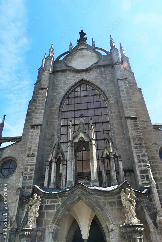 Facade of church of the Assumption of Our Lady and Saint John the Baptist, Sedlec, Kutna Hora, Czech Republic