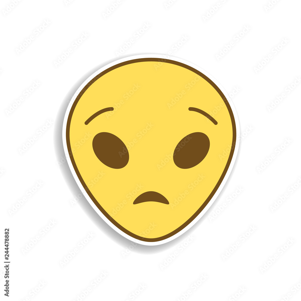 Fototapeta premium astonished extraterrestrial colored emoji sticker icon. Element of emoji for mobile concept and web apps illustration.