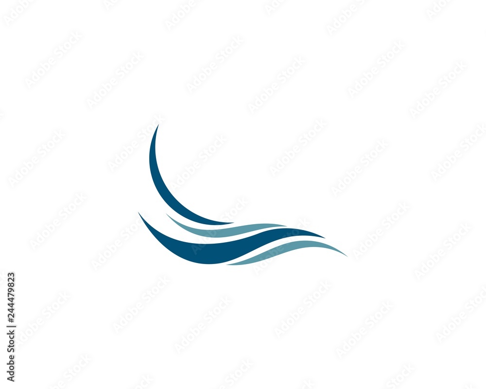 Water wave logo vector icon illustration