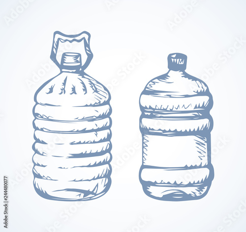 Bottle of water. Vector drawing