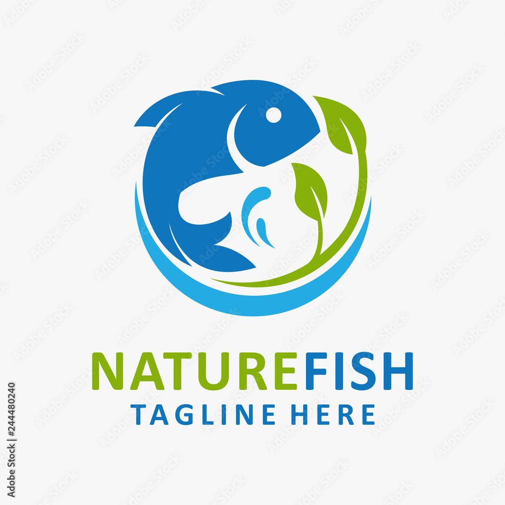 Nature fish logo design Nature fish logo design