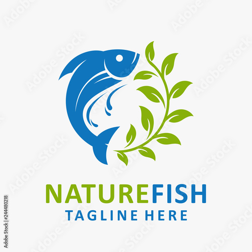 Nature fish logo design