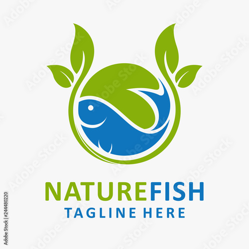 Nature fish logo design