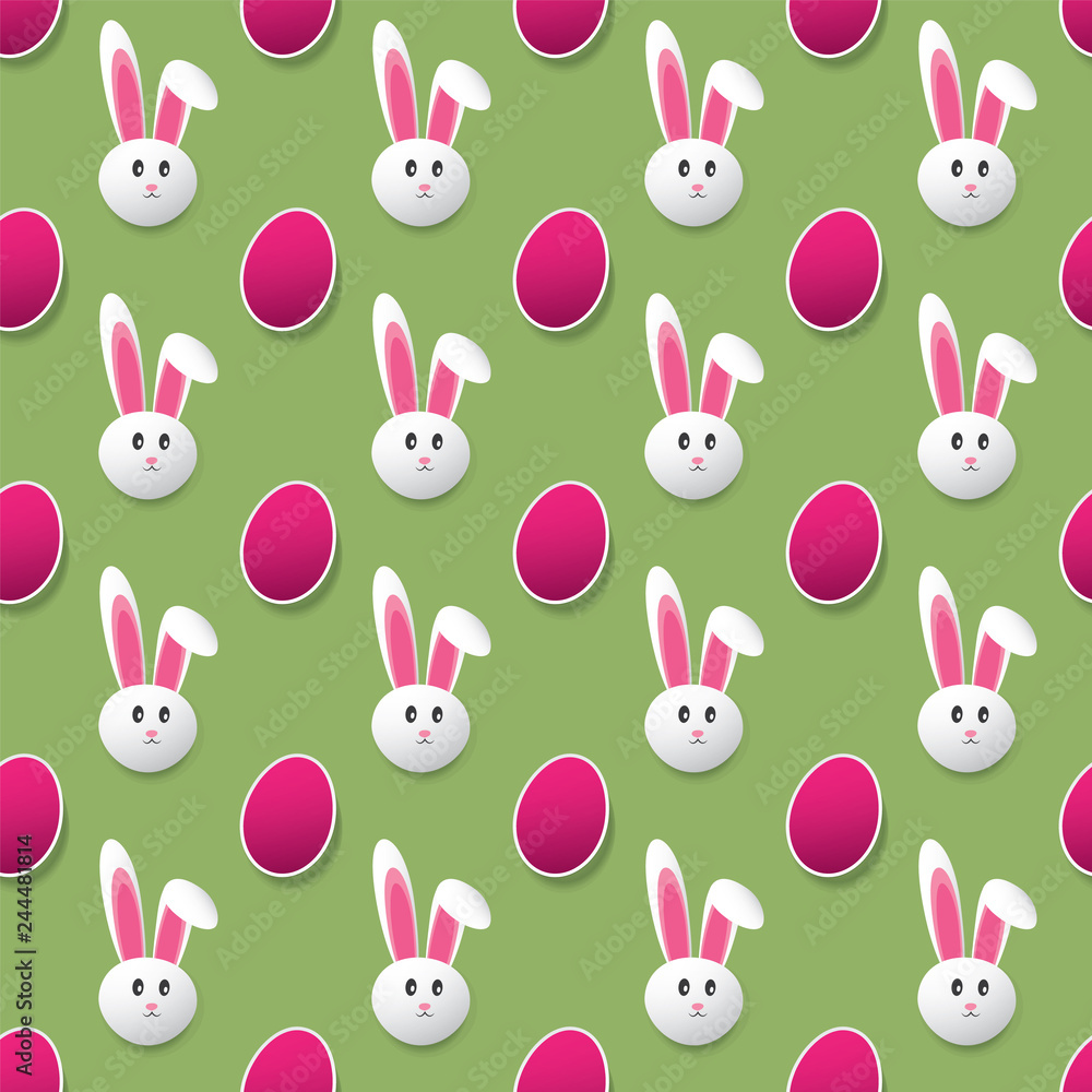 Obraz premium Abstract Seamless Easter Pattern - Greetings Card or Background Vector Design 