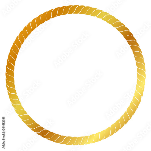 Vector Circle Frame from Golden rope for Your Element Design at Transparent Effect Background
