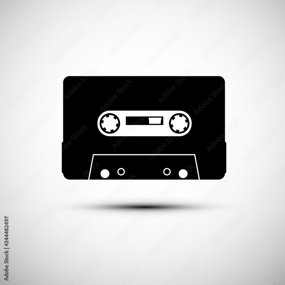 Cassette Icon - Vector Analogue Audio Equipment Symbol Cassette Icon - Vector Analogue Audio Equipment Symbol