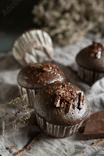 Chocolate Muffins on the Table