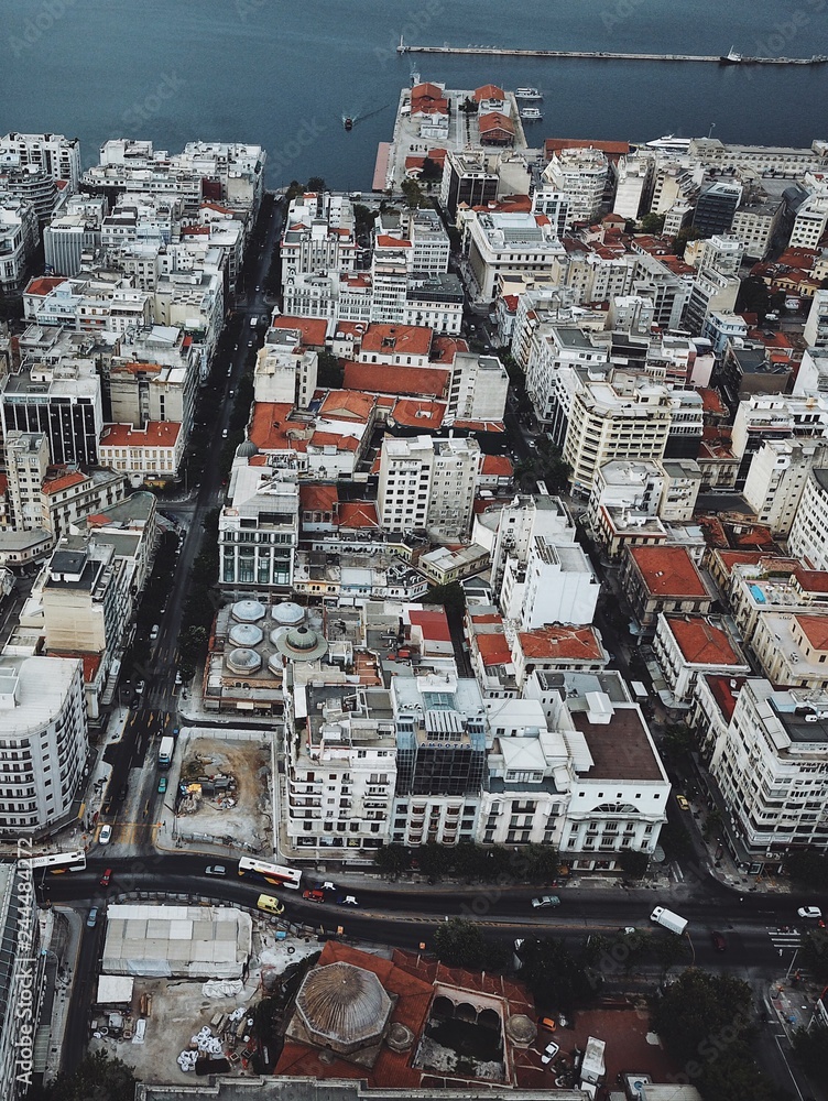 Fototapeta premium Bird's eye view of the Greek city of The saloniki.