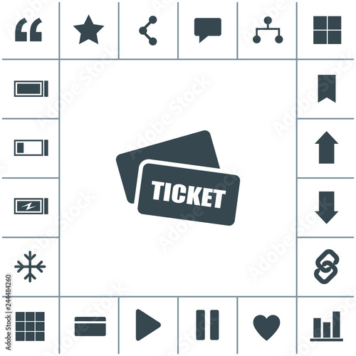 Ticket vector icon.