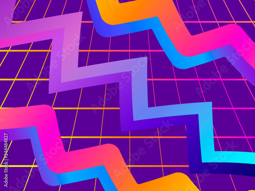 Retro futurism background. Modern trend gradient. Synthwave. Retrowave. Vector illustration