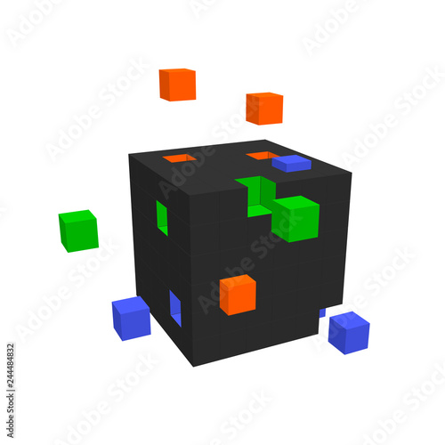 Cube from small cubes. Big ...