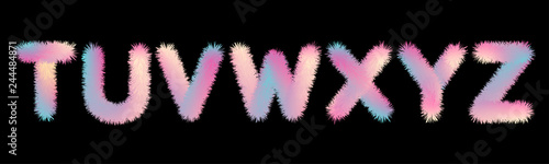 Cute soft fur letters in 80s style
