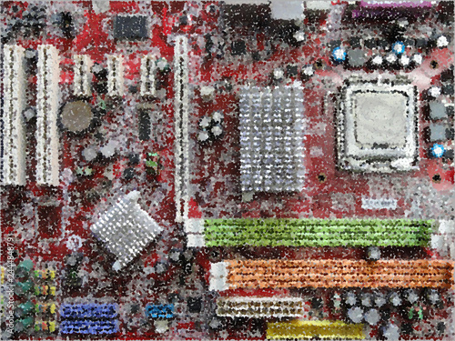 Computer motherboard. Vecto...