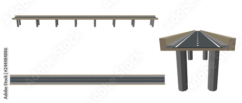 Road on supports. Isolated ...