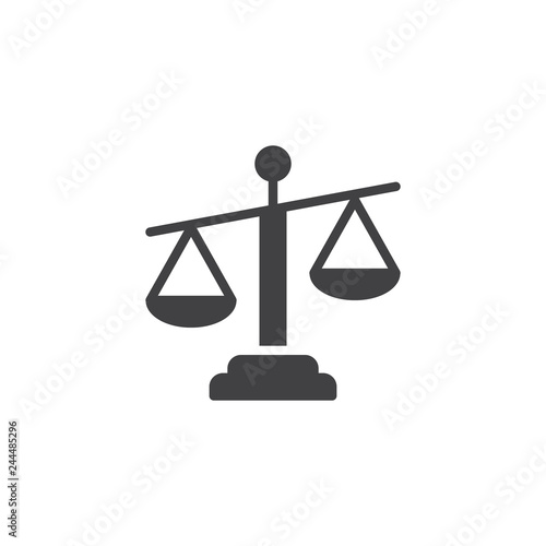 Pharmacy scales vector icon. filled flat sign for mobile concept and web design. Justice scale simple solid icon. Symbol, logo illustration. Pixel perfect vector graphics