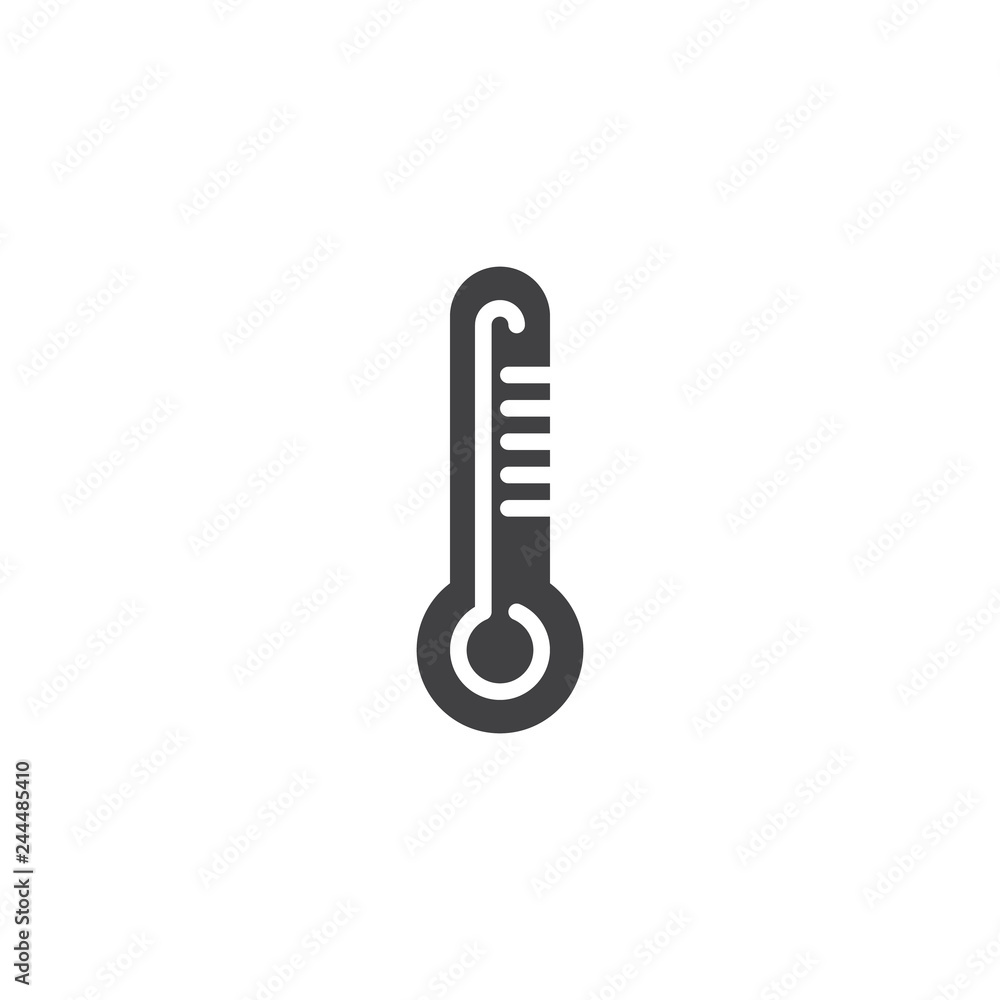 Thermometer vector icon. filled flat sign for mobile concept and web design. Thermometer temperature scale simple solid icon. Symbol, logo illustration. Pixel perfect vector graphics