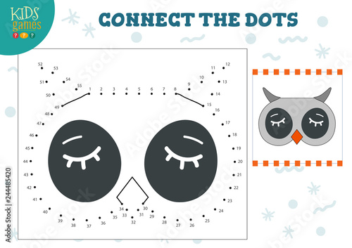 Connect the dots kids game vector illustration