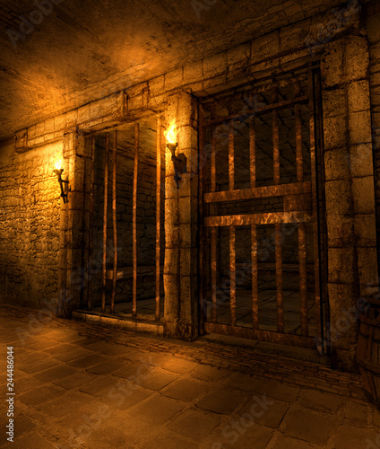 Dungeon Fantasy Hallway with Cells photo