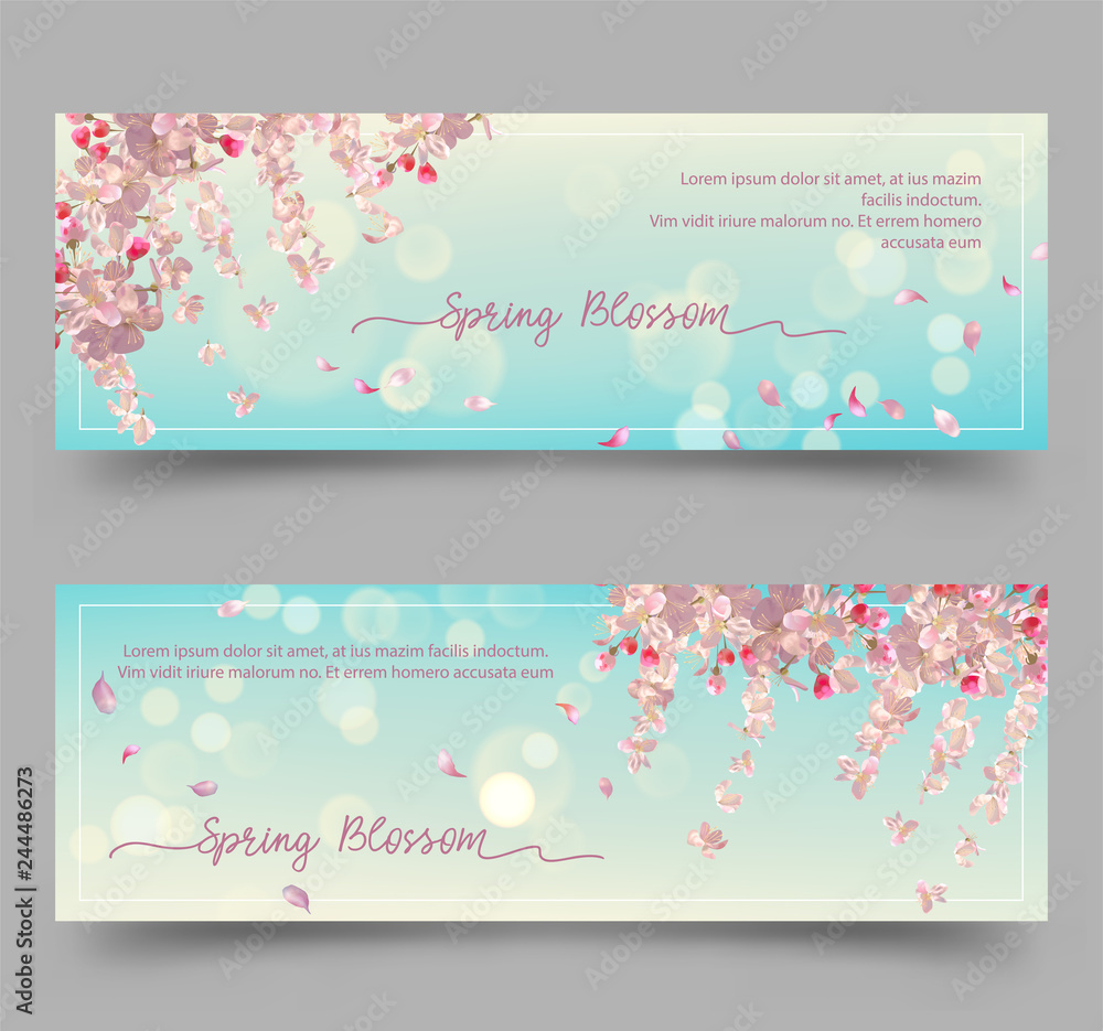 Fototapeta premium Spring Floral Banners
