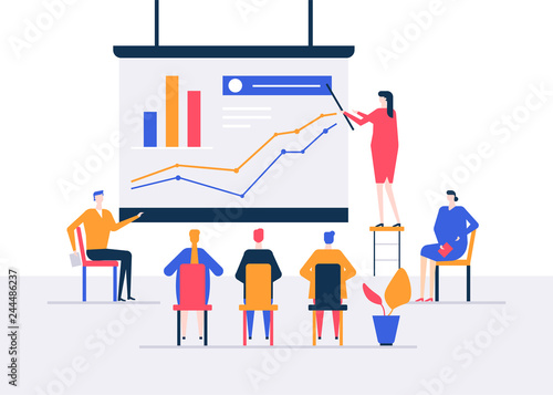 Business conference - modern colorful isometric vector illustration