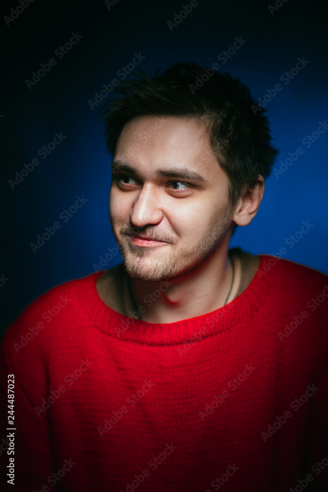 Fototapeta premium emotional young man photo in studio