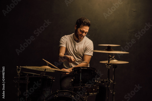 professional drummer details Fototapet
