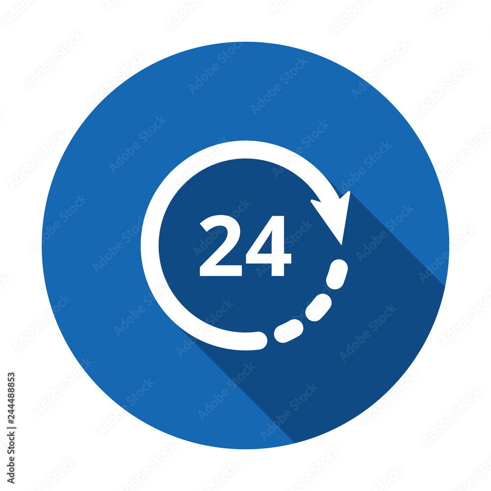 Open 24 hours vector icon. Non stop working shop or service symbol. All day  working time sign. Opening times sign. Working around the clock. Store  hours Stock Vector | Adobe Stock