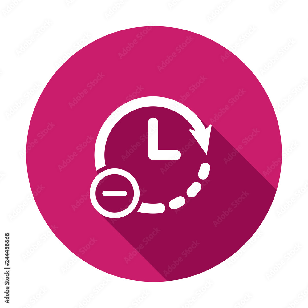 Clock icon. Time reduce icon simple vector iIllustration. Less time concept Clock icon. Time reduce icon simple vector iIllustration. Less time concept