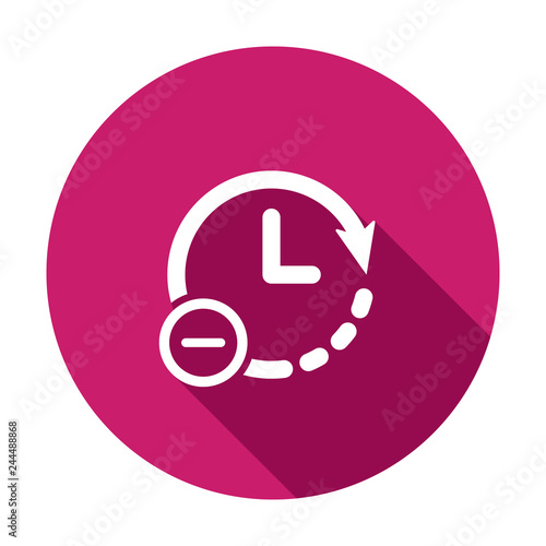 Clock icon. Time reduce icon simple vector iIllustration. Less time concept