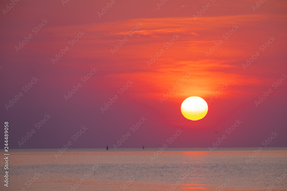 Beautiful sunset on the sea, Thailand