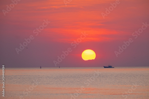 Beautiful sunset on the sea  Thailand