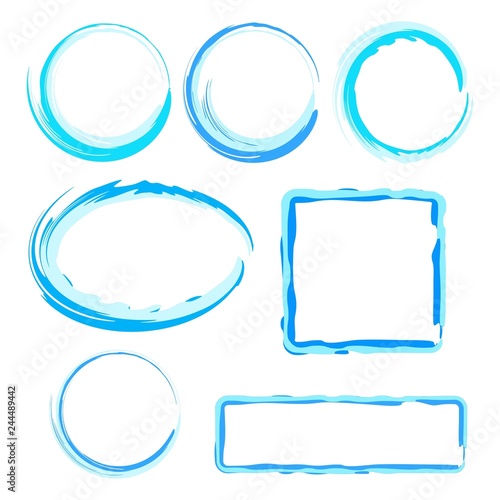 Collection of abstract water frames for design.