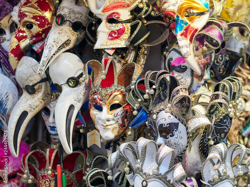 Colorful Venice masks figures