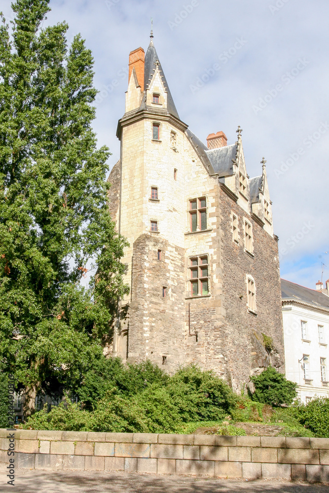 Nantes France 10-09-2018. Old medieval house in the city of Nantes in France Nantes France 10-09-2018. Old medieval house in the city of Nantes in France