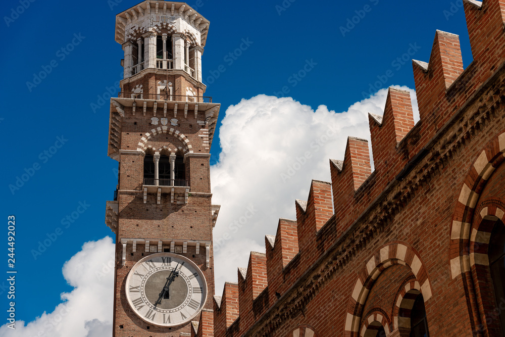 Medieval Lamberti Tower in Verona - Italy