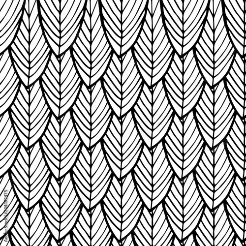 abstract doodle hand drawn monochrome seamless pattern