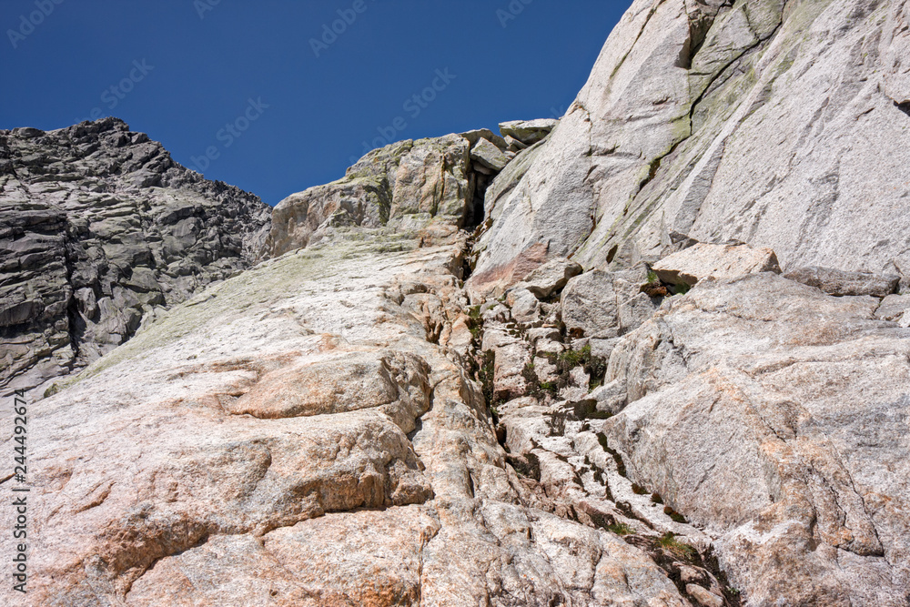 Panoramic view of the rock faces of Monte Cassina Baggio in the upper Bedretto valley in Switzerland Panoramic view of the rock faces of Monte Cassina Baggio in the upper Bedretto valley in Switzerland