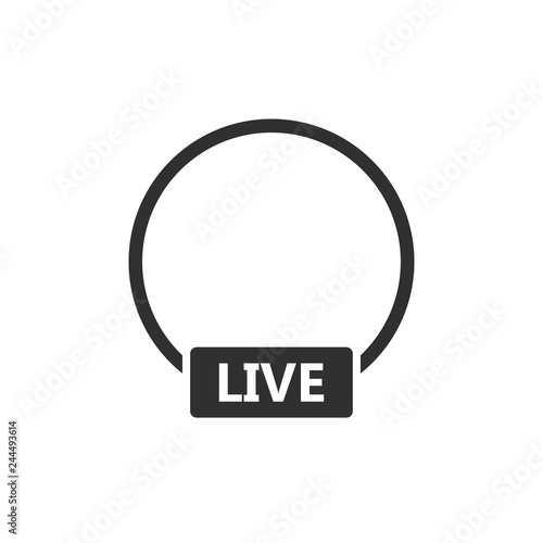 Live video transmission icon as Social media popup notification message window